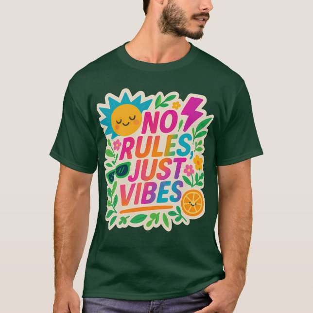 T-shirt Pas de règles Vibes - Neon Gradient Kawaii-Punk Ty (Devant)