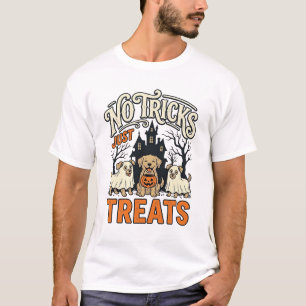 T-shirt Pas de tours juste des friandises Halloween Chien 