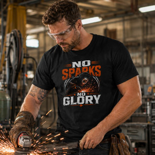 T-shirt Pas d'étincelles, pas de gloire Chemise de soudeur