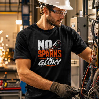 T-shirt Pas d'étincelles, pas de gloire Drôle de travail d