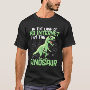 T-shirt Pas d'Internet Dinosaure Lover Paléontologie Prehi