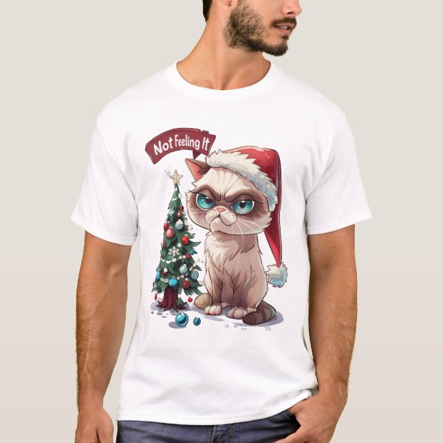 T-shirt Pas le sentir - Chat Grumpy (Devant)