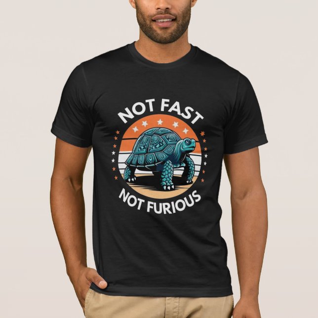 T-shirt Pas rapide, pas furieux Tortue rétro (Devant)