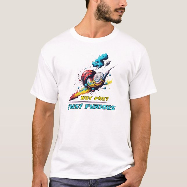 T-shirt pas rapide seulement furieux chemise course escarg (Devant)