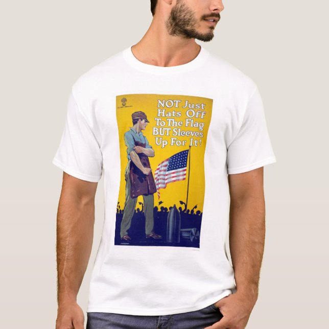 T-shirt Pas simplement casquettes au drapeau (Devant)