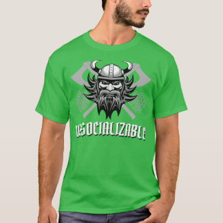 T-shirt Pas socialisable Grim Viking Warrior