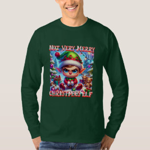 T-shirt Pas très joyeux elf de Noël