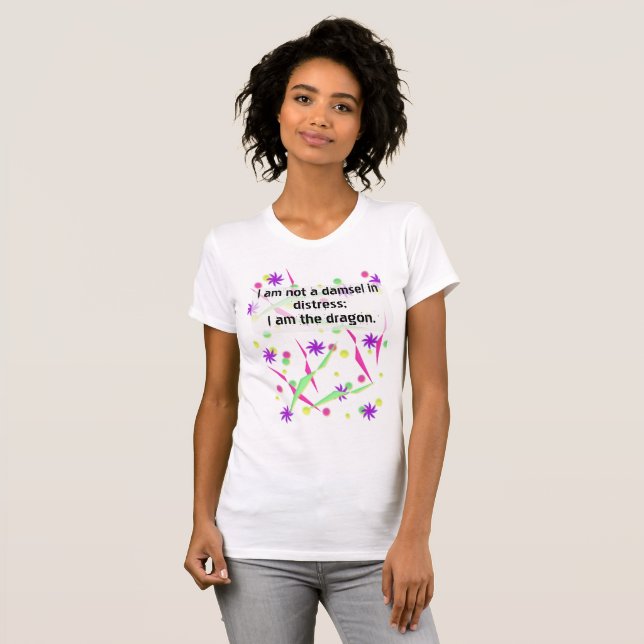 T-shirt Pas une demoiselle dans la détresse, je suis le (Devant entier)