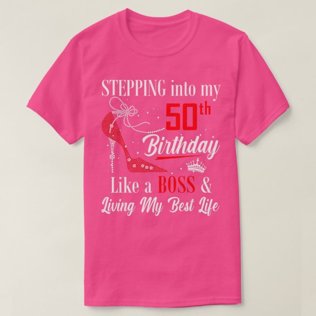 T-shirt Passez à mon 50e anniversaire comme un patron Drôl (Design devant)