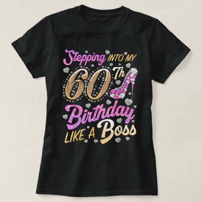 T-shirt Passez à mon 60e anniversaire comme un patron 60 a (Design devant)