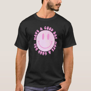 T-shirt Passez Une Bonne Journée Rétro Visage Souriant T
