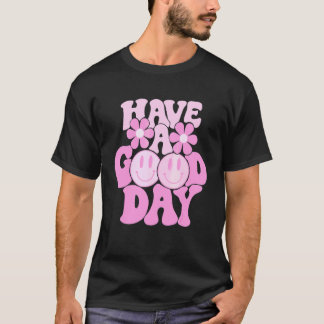 T-shirt Passez une bonne journée Visage rétro souriant Vis