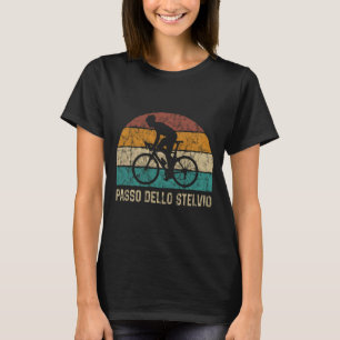 T-shirt Passo Dello Stelvio Cyclisme Montée T Chemise Rétr