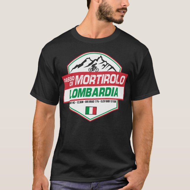 T-shirt Passo Di Mortirolo Cycling Italie (Devant)