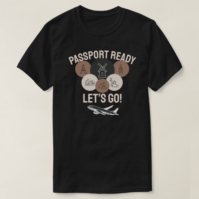 T-shirt Passport Ready, Let’s Go! (Design devant)