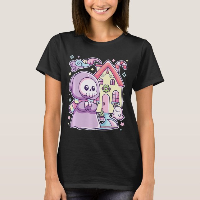 T-shirt Pastel Goth Grim Faucheuse Xmas Halloween Facile C (Devant)