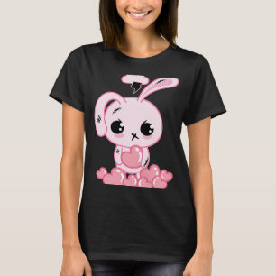 T-shirt Pastel Goth Joli Lapin Rose Sous Tempête Eas Dépla