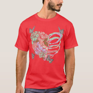 T-shirt Pastel Goth Skeleton Heart Otaku Vaporwave Aesthet