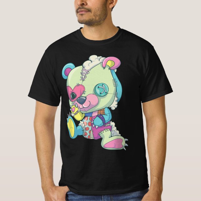 T-shirt Pastel Goth Teddy Bear  (Devant)