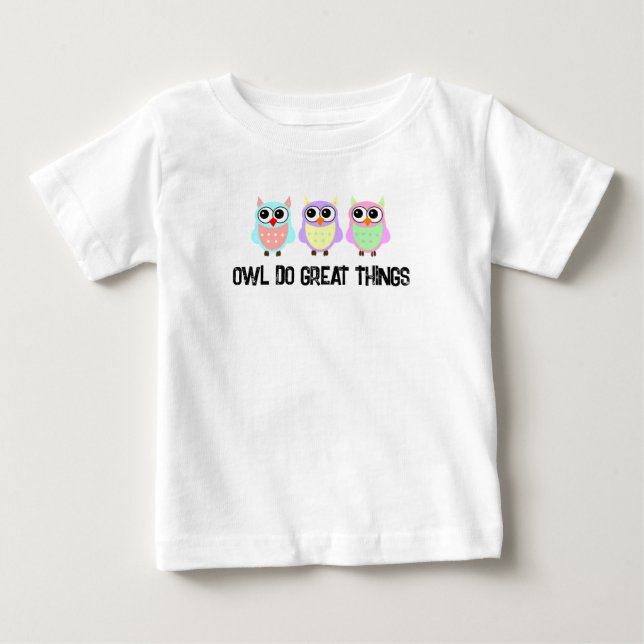 T-shirt pastel mignon avec la chouette qui fait de (Devant)