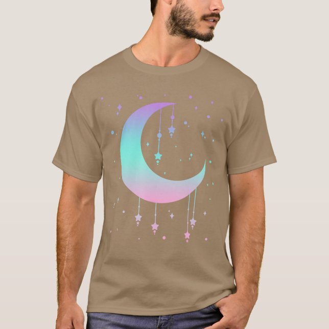T-shirt Pastel Moon Kawaii Pastel Goth Small funny (Devant)