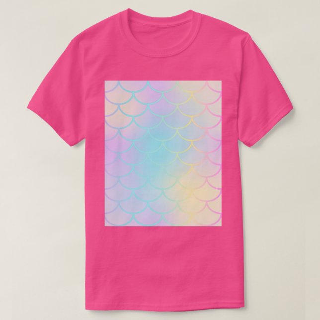 T-shirt Pastel Rainbow Mermaid (Design devant)