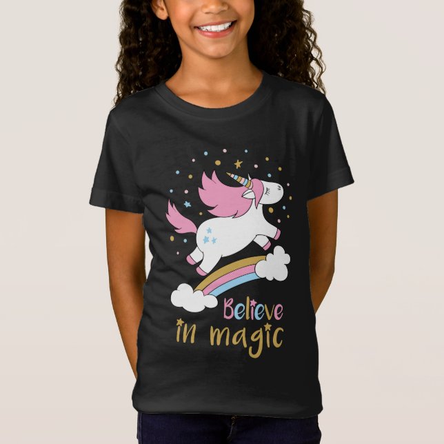 T-Shirt Pastel Rainbow Unicorn (Devant)