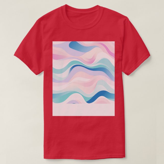 T-shirt Pastel Ripples Moderne Vagues Abstraites Dévoilées (Design devant)