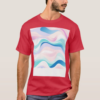 T-shirt Pastel Ripples Moderne Vagues Abstraites Dévoilées