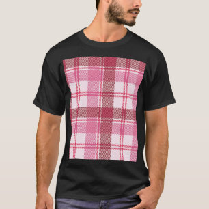 T-shirt Pastel rose plaid : grille carré transparente