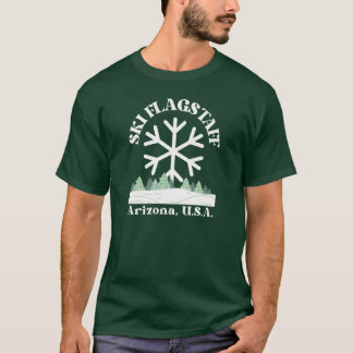 T-shirt Pastel Ski Flagstaff Arizona Texte Blanc Ski Skiin