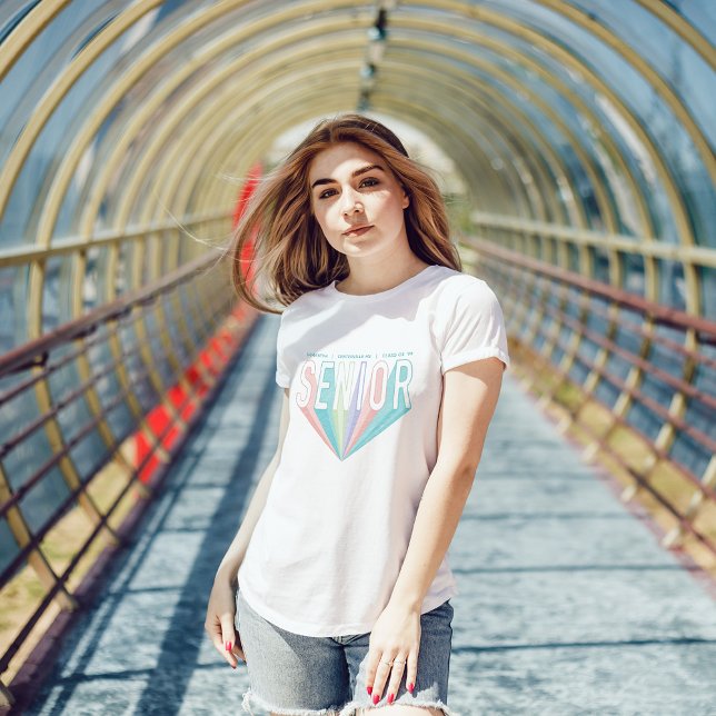 T-shirt Pastels Croquis crayon Lettres radiatives senior (Créateur téléchargé)