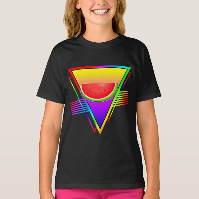 T-shirt Pastèque Retro Neon (Devant)
