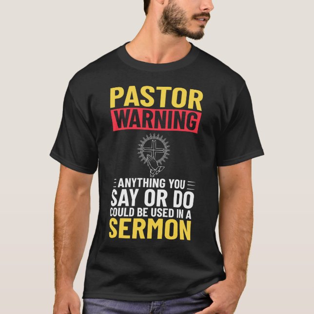 T-shirt Pasteur Eglise Ministre Clergé Christian Jésus (Devant)
