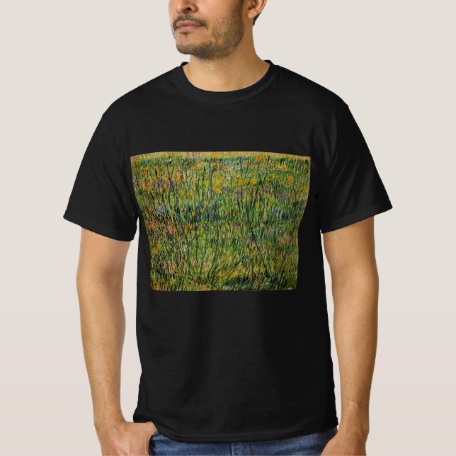 T-shirt Pasture en fleurs par Vincent van Gogh (Devant)