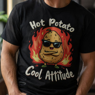 T-shirt Patate Chaude, Attitude Cool Drôle Noir