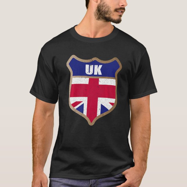 T-shirt Patch Drapeau Du Royaume-Uni Pour Les Anglais Et W (Devant)