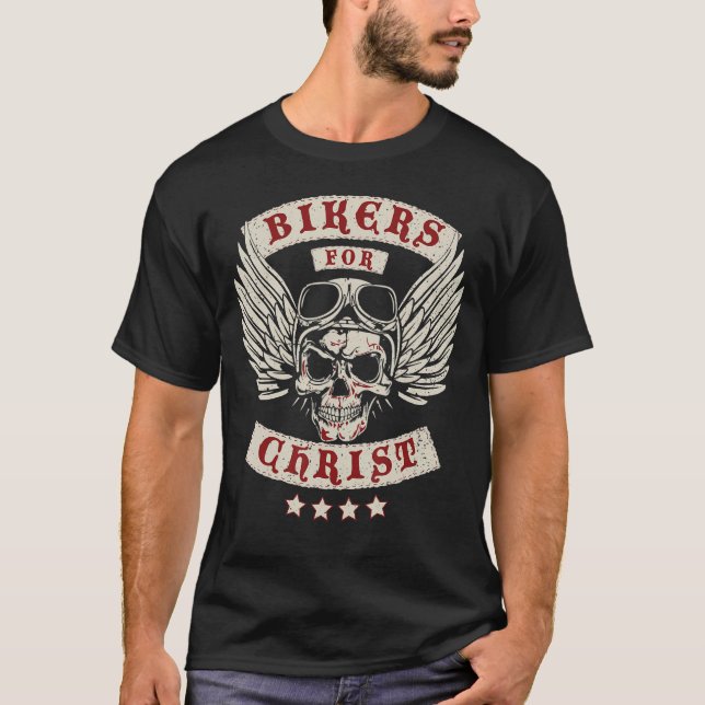 T-shirt Patch moto Christian Bikers for Christ (Devant)