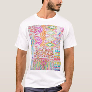 T-shirt patchwork Abstrait, motif de teinture à l'aquarell