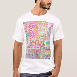 T-shirt patchwork Abstrait, motif de teinture à l'aquarell