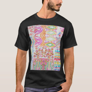 T-shirt patchwork Abstrait, motif de teinture à l'aquarell