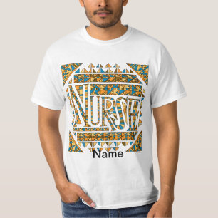 T-shirt Patchwork Blue Gold Nurse