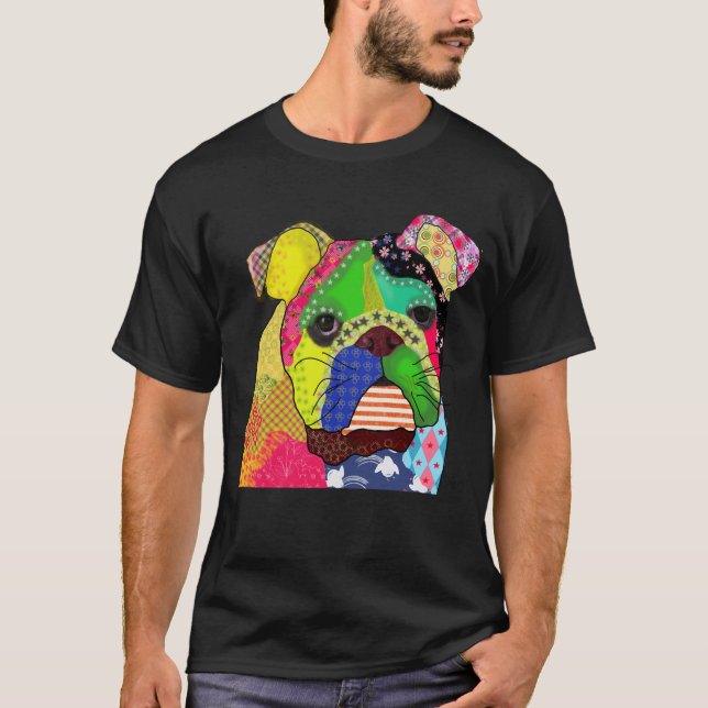T-shirt Patchwork Bulldog (Devant)