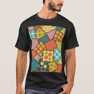 T-shirt Patchwork Eclectique : Mélange Motif Diverse