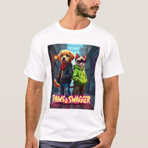 T-shirt Pâtes & Swagger™ Élégante Vêtements pour animaux d