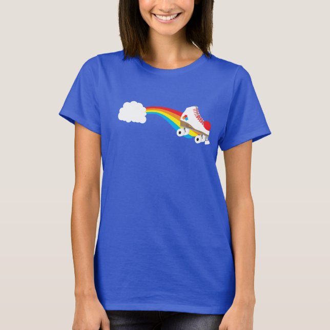 T-shirt Patin de rouleau de régression sur l'arc-en-ciel (Devant)