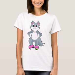 T-shirt Patin en ligne Chat Patins Sports