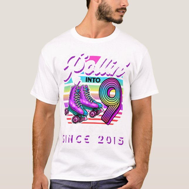 T-shirt Patinage à rouleaux Filles Anniversaire Rouler dan (Devant)