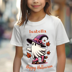 T-shirt Patinage à rouleaux Halloween mignon Fantôme perso