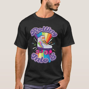 T-shirt Patinage À Roulettes 8 Ans 8E Anniversaire Patinag